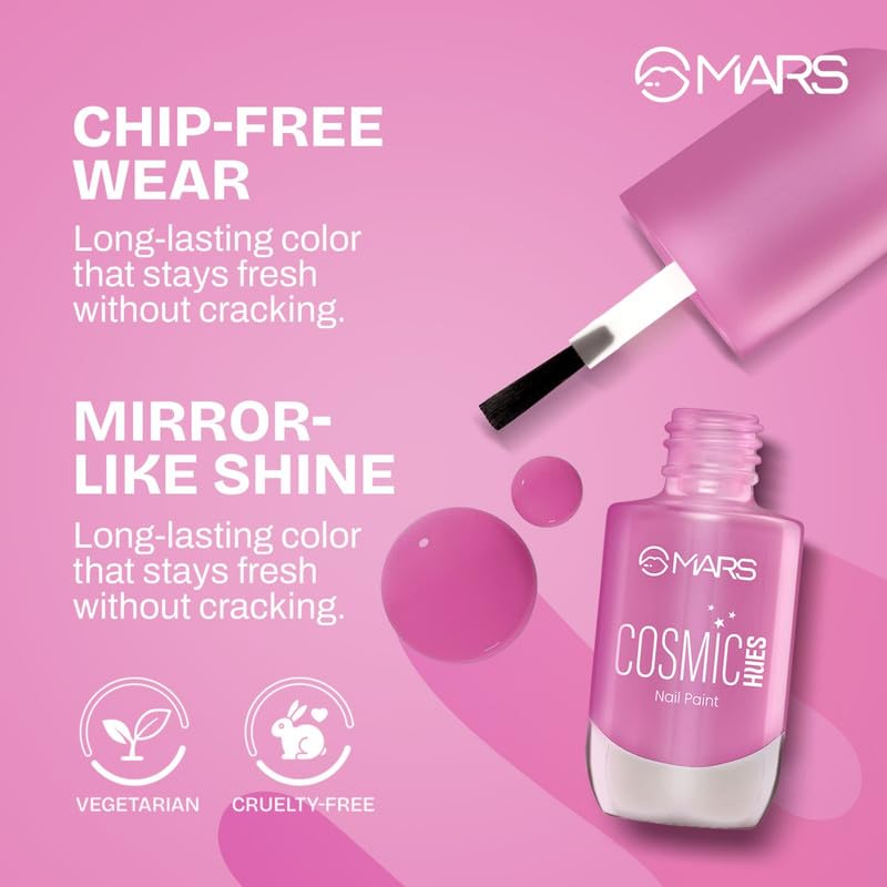 Image of MARS Cosmic Hues Nail Paint (10.0 ml) (10-MOONBEAM) | Intense Color | Ultra-Glossy Shine | Long-Lasting & Chip-Resistant | Non-Sticky | Quick-Drying Formula