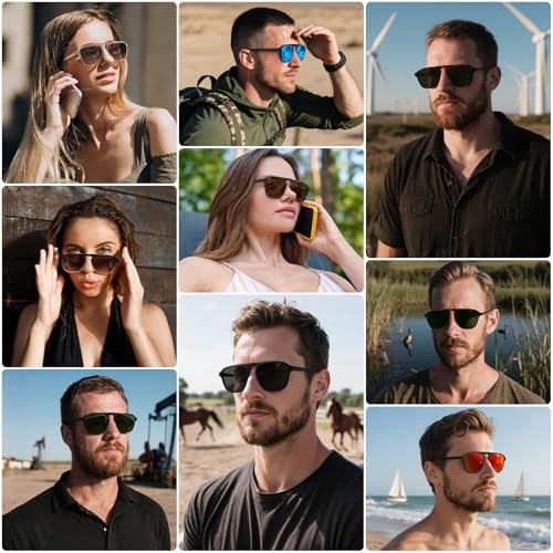 STORYCOAST Polarized Retro Aviator Sunglasses for Men Women Classic Driving Running Sports Square Aviators Sun Glasses2