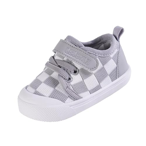 Baby Shoes Boys Girls First Walking Lightweight Non-Slip Toddler Sneakers Infant Tennis Shoes 6 9 12 18 20 24 Grey/White