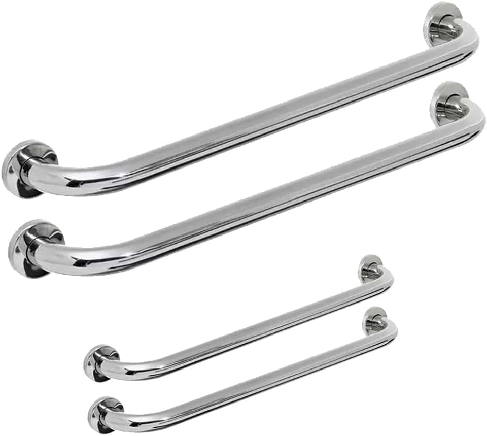 Kit 4 Barras de Apoio 40 e 60cm alça suporte Deficiente Idoso Inox Banheiro GT845 - Lorben