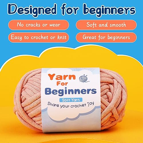 200g Dark Pink Easy Yarn Crochet Yarn for Beginner with Easy to See