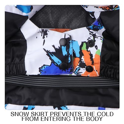 Image of kids snowsuit ski suit pants jacket waterproof snowbibs for boys girls raincoat