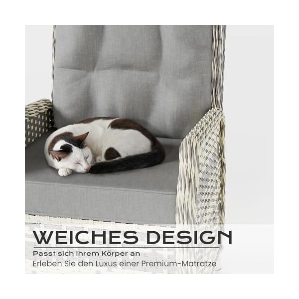 Patioco Rattan Sessel-Set Grau mit verstellbarer Lehne
