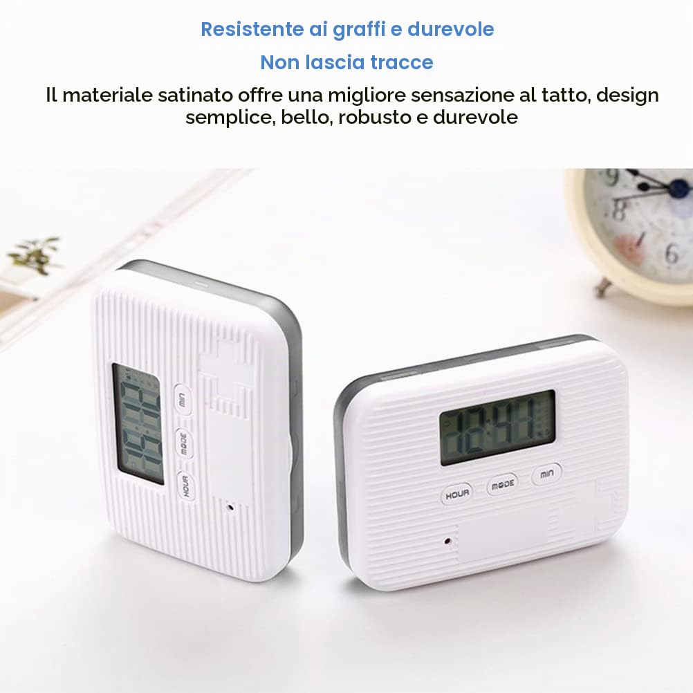 Portapillole Quotidiano,Dispenser di Pillole con Allarme Organizzatore di Pillole Elettronico con Display LCD 6 Scomparti Promemoria Pillole Digitali Mini Portapillole Portatile da Esterno con Allarme