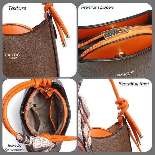 Image of EXOTIC Elara Knot Hobo Shoulder Bag for Women | Textured PU Leather | Detachable Sling Strap | Stylish Everyday Purse