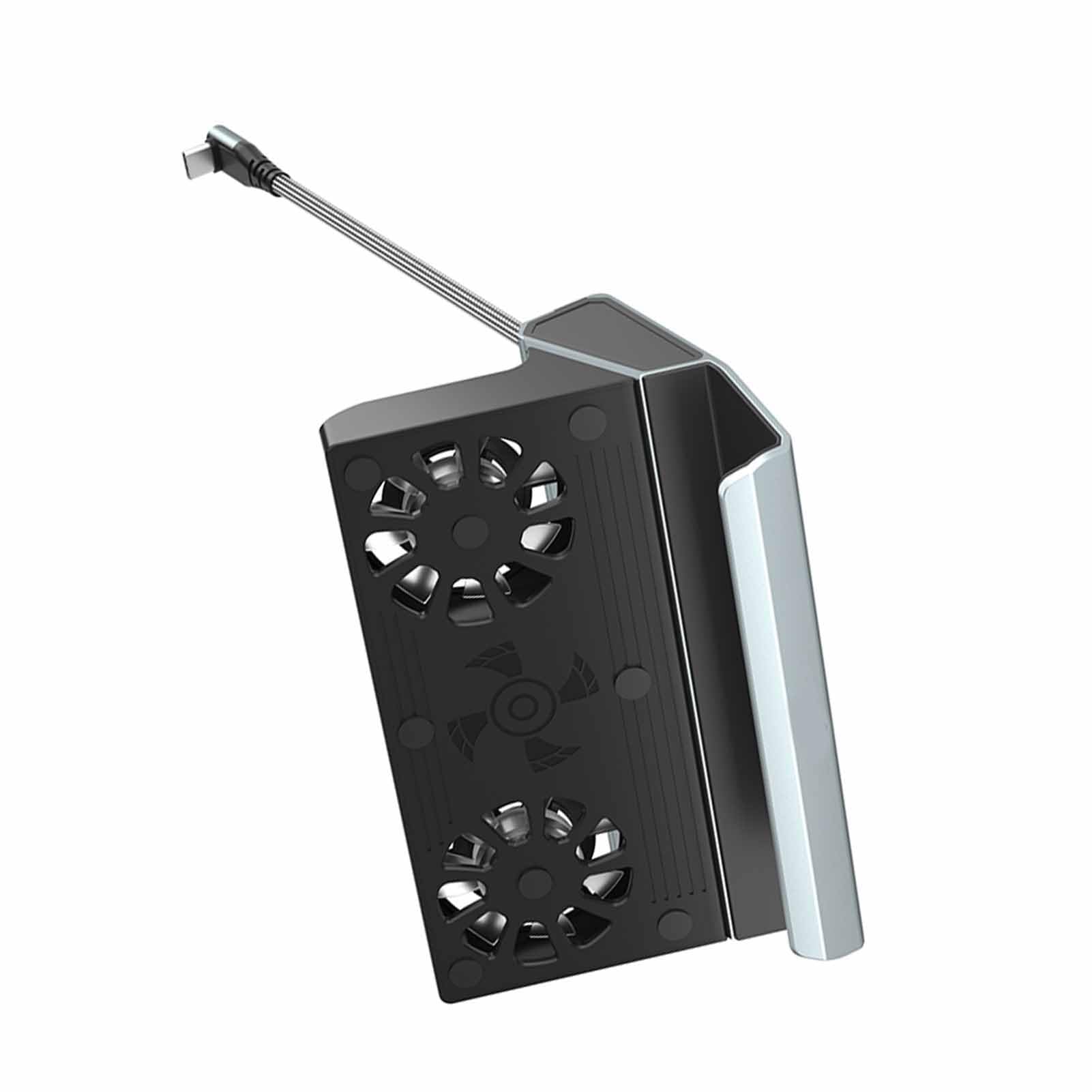 Dock Station da Gioco Multiporta per Hub Dock Tipo C 10 in 1 con Doppie Ventole per Console Portatili Steam 320x150x82,3 Mm