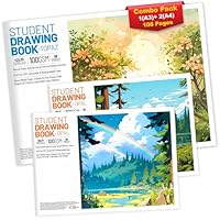 A3 + A4 Sketchbook Combo – Pack of 3 (108 Pages Total) | 100\u202FGSM Cartridge Paper – A3 Pad + 2 A4 Pads | Soft Cover Sketch Pads for Artists, Students & Kids