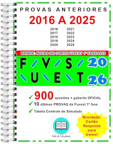 Fuvest 1º Fase Provas 2016 a 2025 + Gabarito Oficial