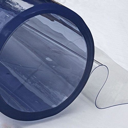 Thick 0.5mm Clear Vinyl PVC Sheeting Flexible Transparent Canopy Fire FR UV Cold Crack Resistant Outdoor Windows Boat Covers (5 Metres)