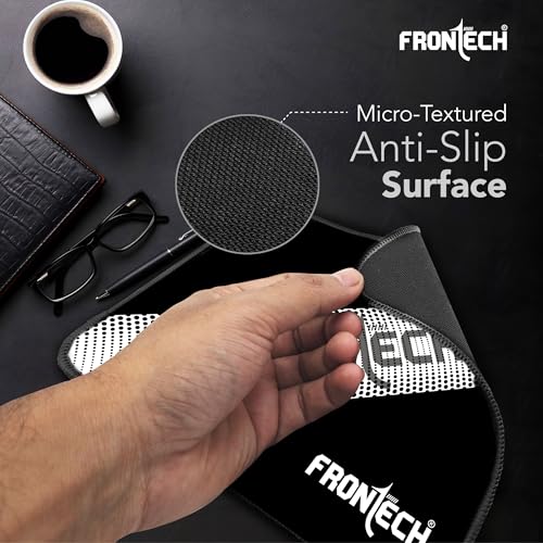 Image of FRONTECH Gaming Mouse Pad | Water Resistant | Anti-Slip Base | Stitched Edges | 232mm x 182mm x 2mm | Red /Black (MSP-0062 Grey)
