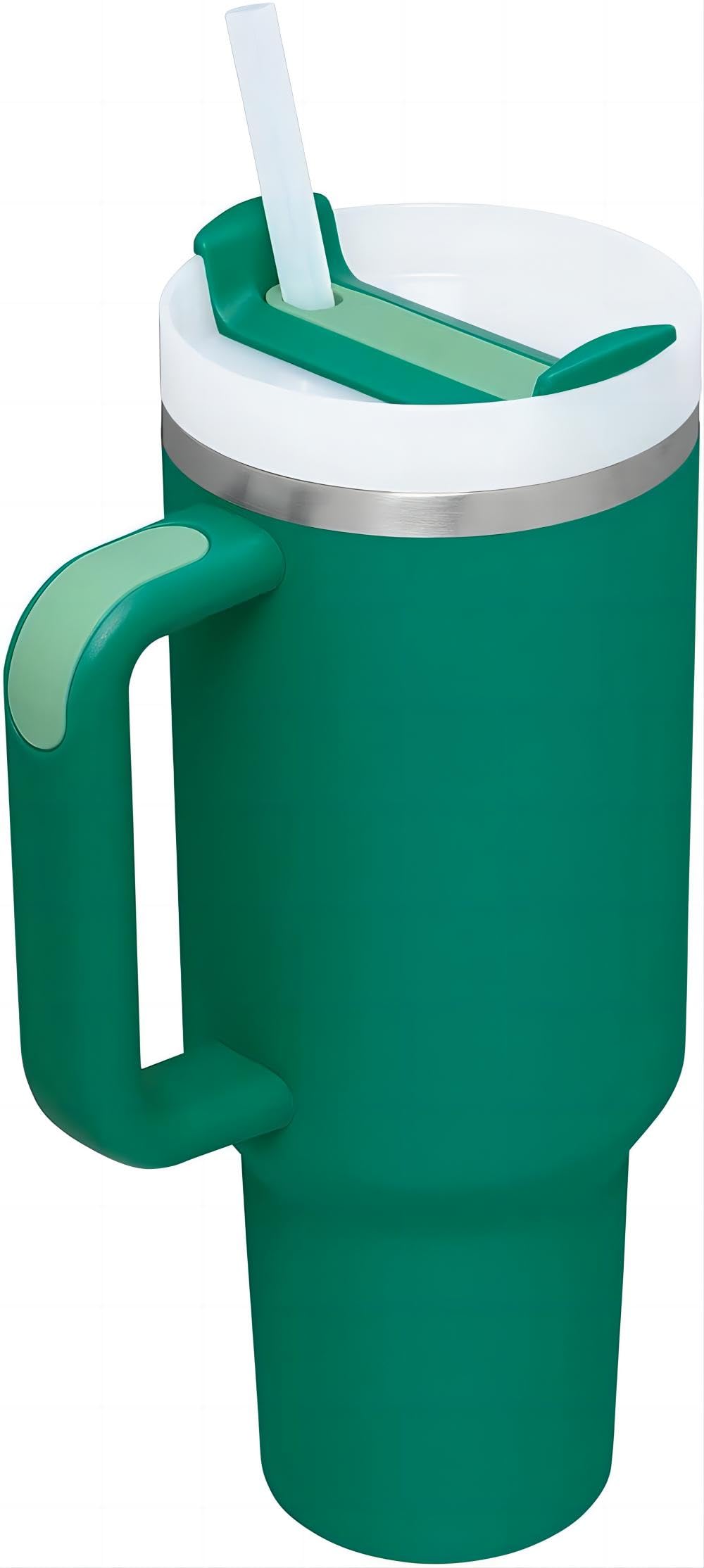 Extourber40 OZ Tumbler with Handle and Straw, Insulated Water Tumbler - Reusable Iced Coffee Cup,Double Vacuum Stainless Steel Travel Coffee Mug Keep Hot/Cold for Hours (Tidepool)