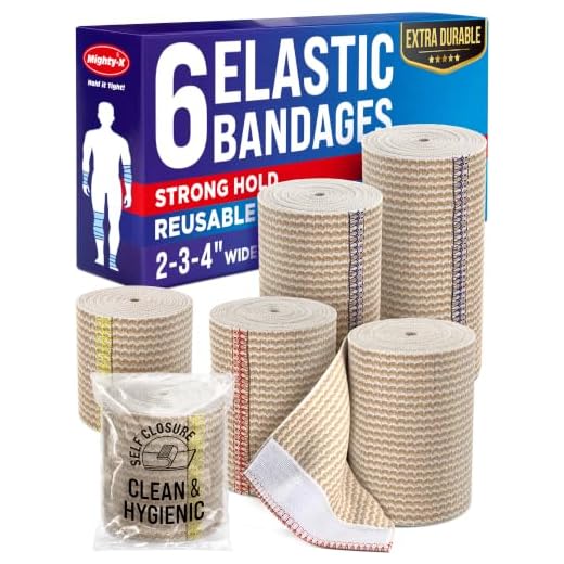Premium Elastic Bandage Wrap with Self-Closures – 6pk(2x2”, 2x3", 2x4") – Compression Bandage Wrap
