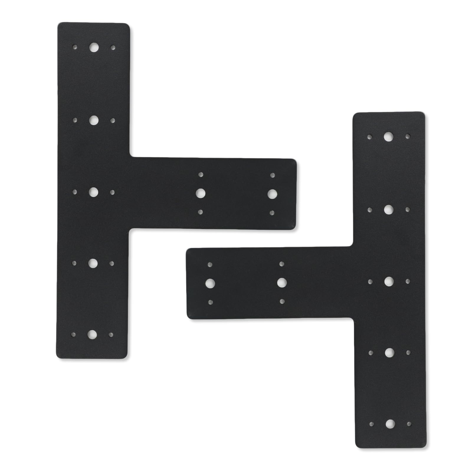 T Shape Steel Flat Bracket, 2Pcs 14" x 10" Connecting Brackets, Heavy Duty T Shape Flat Fixing Mending Plates, Joining Brace for Repairing Fixing Wood Furniture Truss Roofing Framing Pergolas Gazebos
