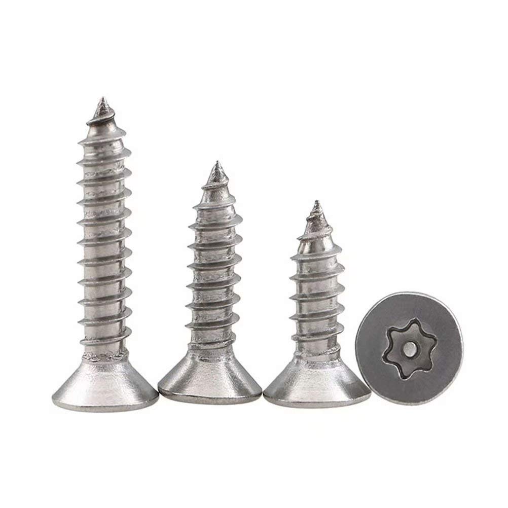 Vis Torx M2.9 tête plate pour assemblages en bois sans glissement 100pcs