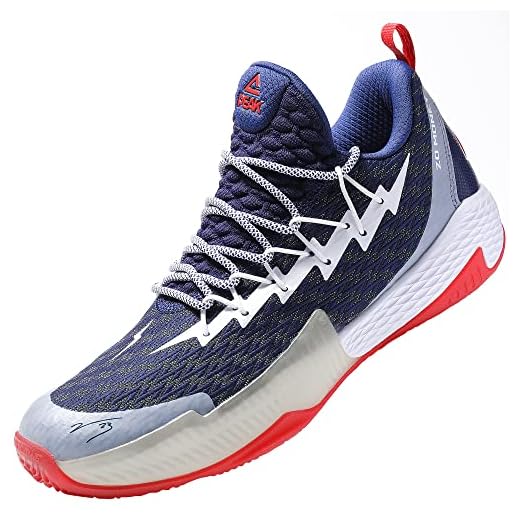 PEAK Mens Basketball Shoes Breathable Sneakers Lou Williams Lightning Professional Anti Slip Sports Shoes for Running, Walking
