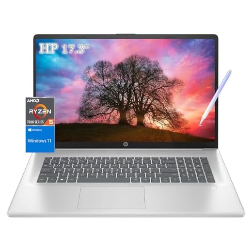 HP Laptops – Laptop com tela sensível ao toque de 17 polegadas com caneta Stylus – AMD Ryzen 5 7530U – Wi-Fi 6 – Obturador de privacidade da câmera – Ideal para estudantes universitários e escritório