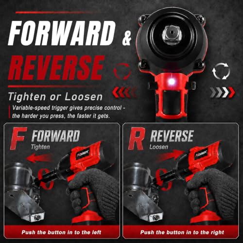 AOBEN Cordless Impact Wrench 1/2 Inch, Power Impact Gun Kit - image 4