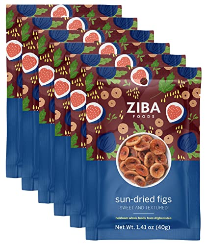 Ziba Foods Sun-Dried Figs Wild Grown Healthy Dried Fruit Snack 6 x 40g