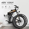 Wooken 26" x4.0 Fat Tire Electric Bike, Folding Electirc Bike for Mountain Commuter, 500W Motor 21.6 MPH, Ebikes for Adults with 48V/10.4Ah Removable Battery, Suspension Fork, 21 Speed Ebike #2