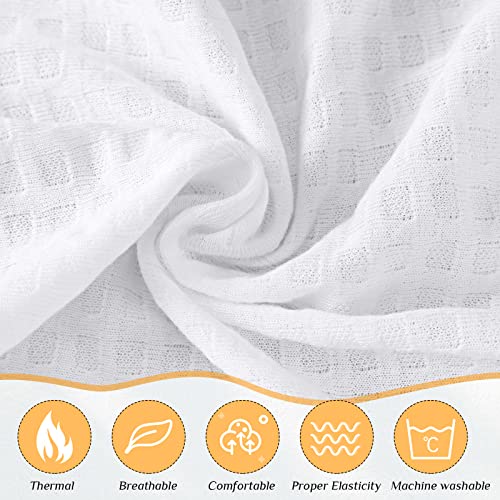 Newcotte 4 Pcs Lightweight Women Waffle Spa Robes White Lightweight Short Bridesmaids Robes Soft Thigh Length Bathrobes for Bride Bachelorette Party3