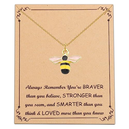 Cadeau pour les amateurs d'abeilles : collier avec pendentif mignon