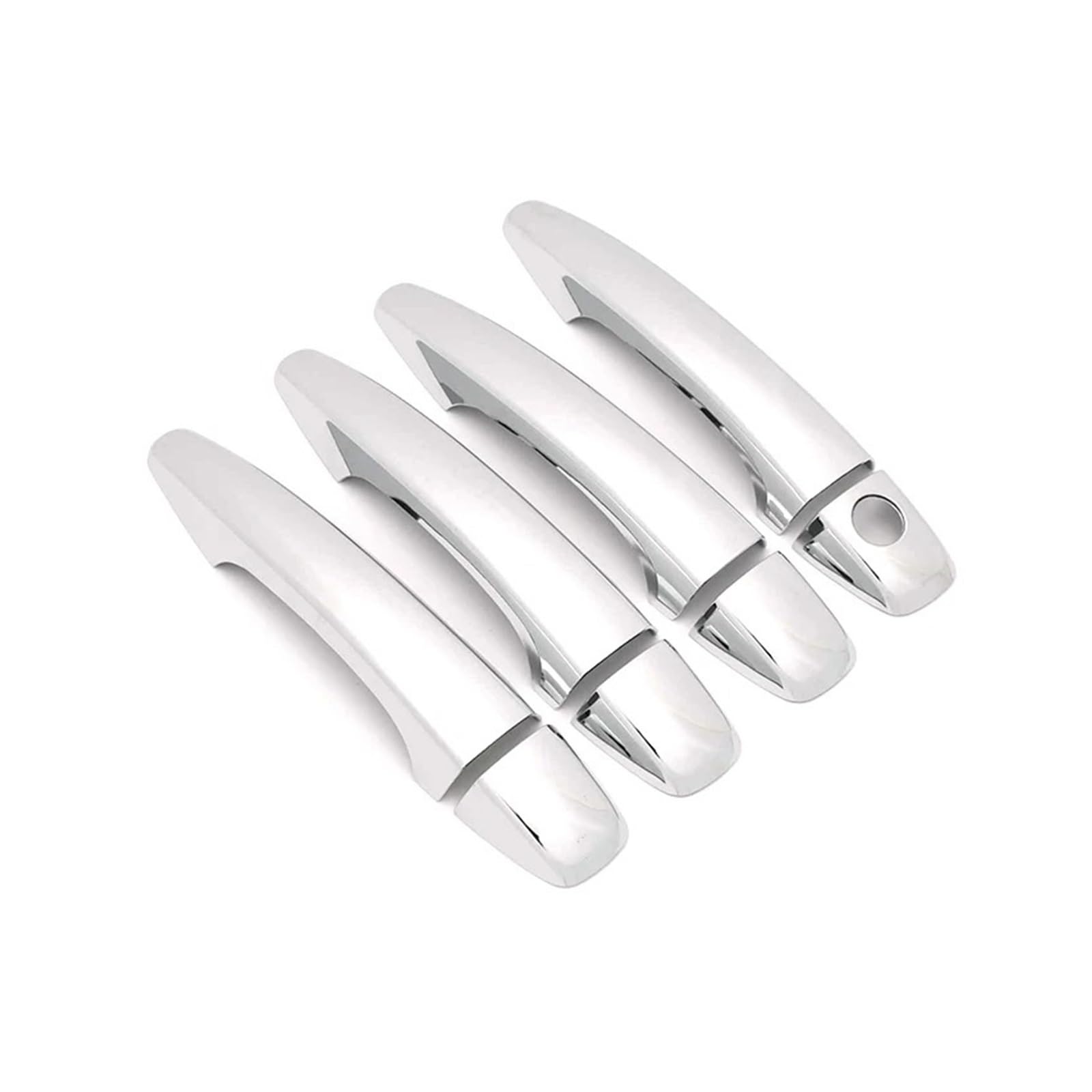 TNTGEBFVBG Universal Car Exterior Door Handle for Citroen for C4 2005-2009 Car Decoration Door Handle Cover Trim(1 Keyhole Chrome)