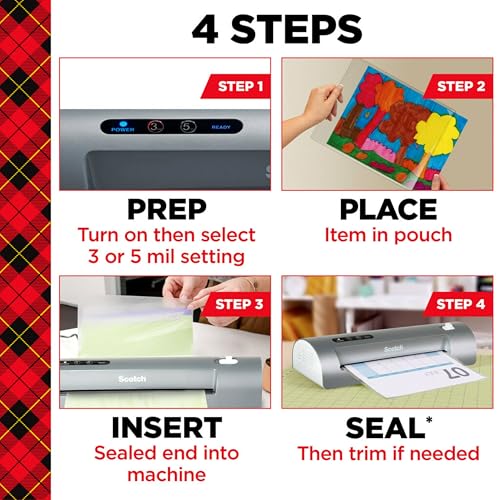 Scotch Thermal Laminating Sheets, 9 in x 11.5 in, 3-Mil Thick, 50 Laminating Pouches image 4