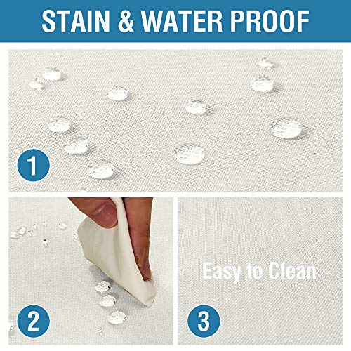 H.VERSAILTEX Linen Textured Table Cloths 54 x 80 Inch Premium Solid Tablecloth Spill-Proof Waterproof Table Cover for Dining Buffet Feature Extra Soft and Thick Fabric Wrinkle Free, Ivory