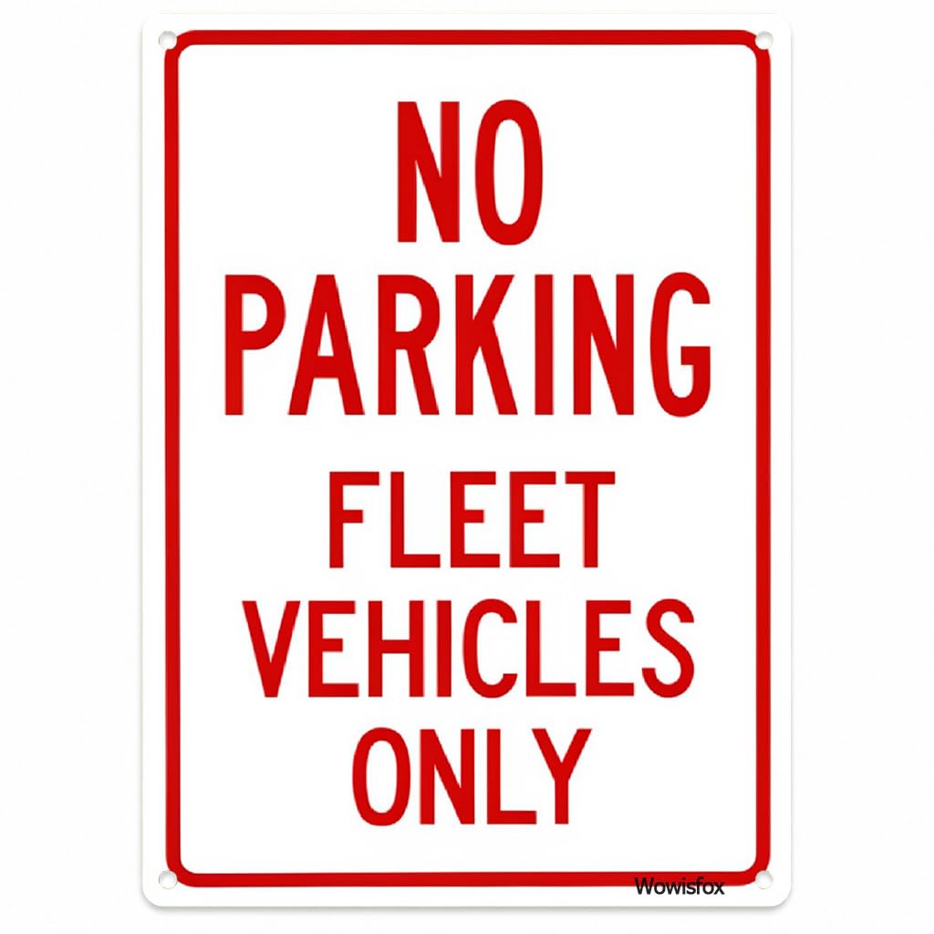 No Parking Fleet Vehicles Only Sign, 8 x 12 Inch Aluminum, Mounting Holes