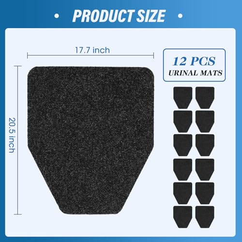 Image of 12Pcs Urinal Mats for Men Bathroom Commercial Urinal Floor Mats Urinal Pads for Mens Room Non Slip Splash Toilet Bulk Washable Disposable Large 17Inch x 20.5Inch