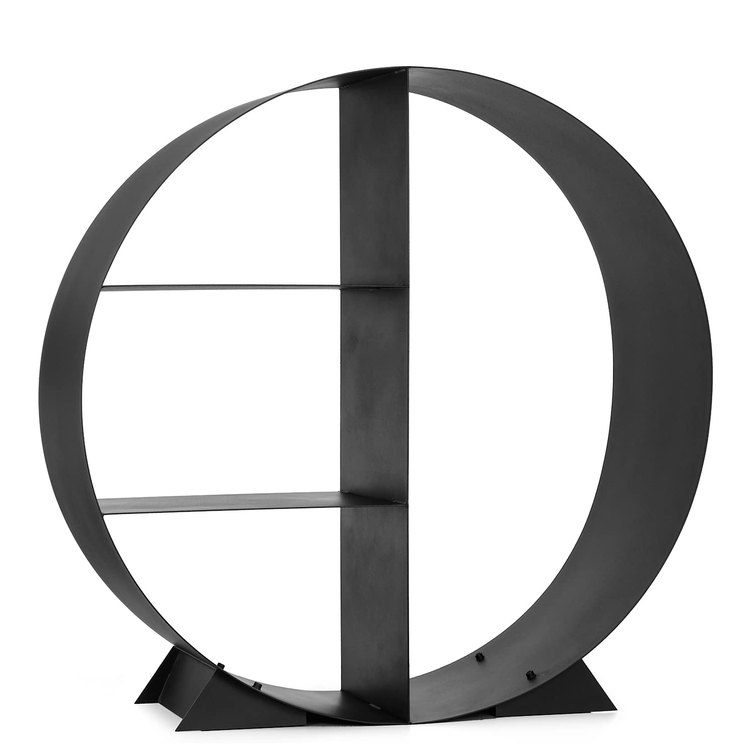 Moritz Kaminholzregal 4 Fächer 78 cm Metall schwarz Brennholzregal innen | Feuerholzregal und Kaminholzständer als Design-Stück, dekorative Holzaufbewahrung für Wohnzimmer, Kamin, Ofen und Veranda