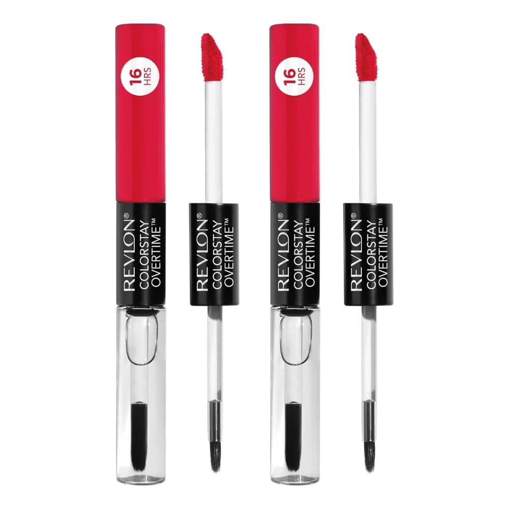Revlon ColorStay Overtime Liquid Lip Color, Forever Scarlett [40] 0.07 oz (Pack of 2)