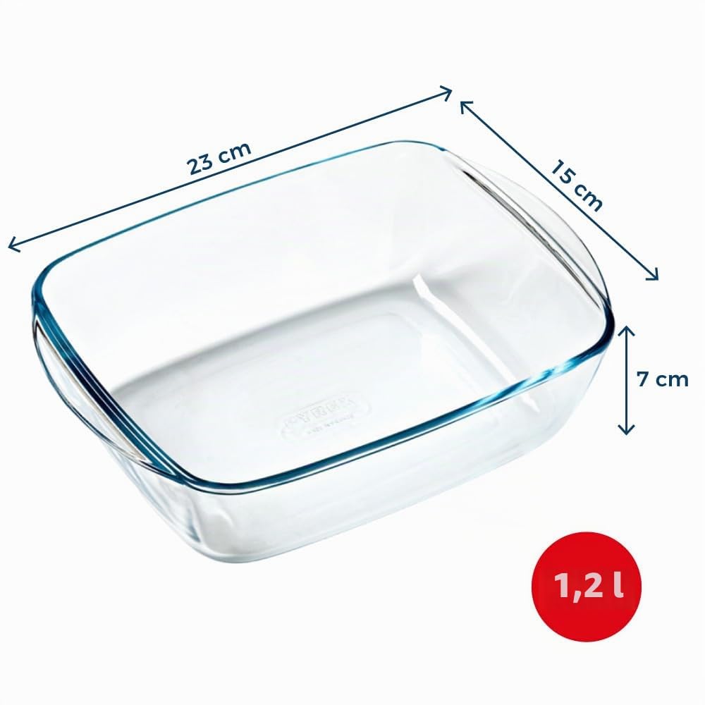 Plat air fryer - PYREX - 1450143 - Rectangulaire - En verre borosilicate - 23 x 15 cm
