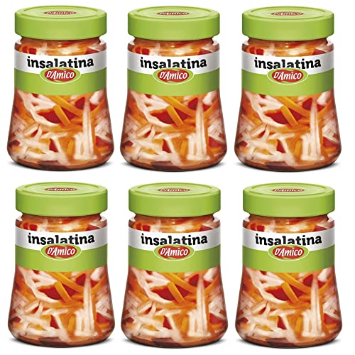 6 x D'Amico Insalatina Aromatizzata all'aceto di vino Ensalada con vinagre de vino 300 g mezcla de verduras