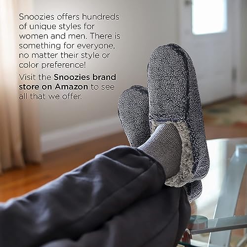 Image of Snoozies Mens Two Tone Fleece Lined Slippers - Comfortable Slippers for Men - Two Tones