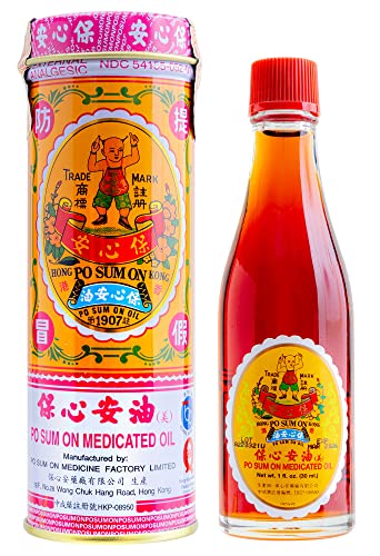 Po Sum On Medicated Oil (Muscle Joint Back Pain Relief) (1.0 Fl Oz) (1 Bottle) (Solstice)