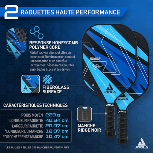 Pickleball JOOLA Blue Lightning ensemble de loisir 2 raquettes et accessoires