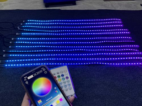 Bluetooth + Remote Control 12PCS 6.5FT 2Meters 78inch Single Row Dream Color Chasing Illuminated LEDs Light Strips for Car Truck Spyder Ryker Polaris Slingshot Hood Rear Lights - Image 6