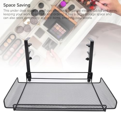 Bandeja Grande para Gestión de Cables Bajo Escritorio, Organizador Metálico de Cables Resistente, Caja para Gestión de Cables para Oficina y Hogar, 14.4 x 7.9 x 6.9 pulg (Negro) miniatura 3