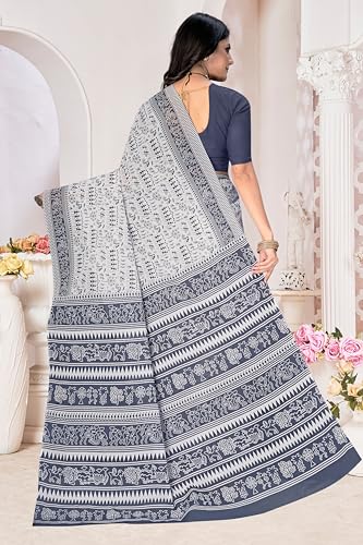Image of TAMAIRA FASHION Mulmul Pure Cotton Saree For Woman Warli Printed|Office Wear Daily Wear Sarees For Women Without Blouse Piece(Available in 19 Colours)