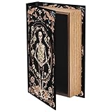 PRESSINART Halloween Book Box Faux Book Storage Boxes Vintage Skull Flower Pattern 9.1 x 5.9 x 2 Inch Storage Organizers for Jewelry Trinket Wedding Memories Hobby Keepsake Photos Home Office Decor