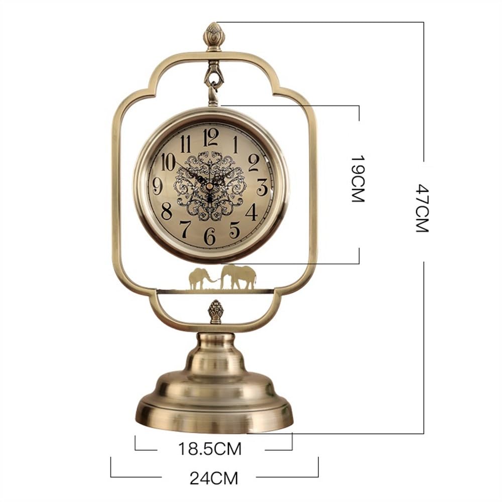 Reloj De Sobremesa De Metal con Esfera De 7 Pulgadas, Ideal para El Hogar. Decoración De Mesa para Sala De Estar, Dormitorio Y Estantes.