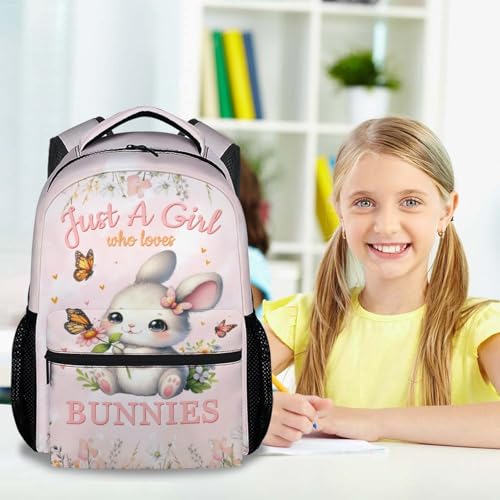 Cute School Backpack for Kids - 17 Inch Bunny Pattern Backpacks - Fashion Print Bookbag for Girls School3