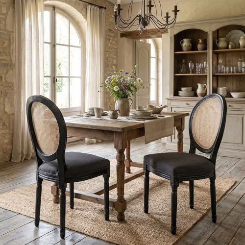 QUINJAY Rattan Back French Chair