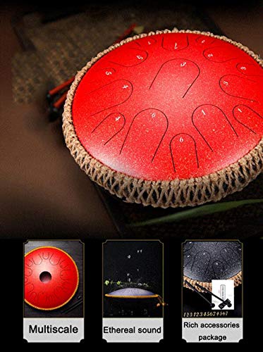 OFAY Tambour De Langue en Acier 13 Notes Instrument De Percussion De 12 Pouces Tambour À Main Lotus avec Sac De… - Les Beatles, Paul McCartney, John Lennon, RIngo Starr, George Harrison OFAY Tambour De Langue en Acier 13 Notes Instrument De Percussion De 12 Pouces Tambour À Main Lotus avec Sac De… – Image 3