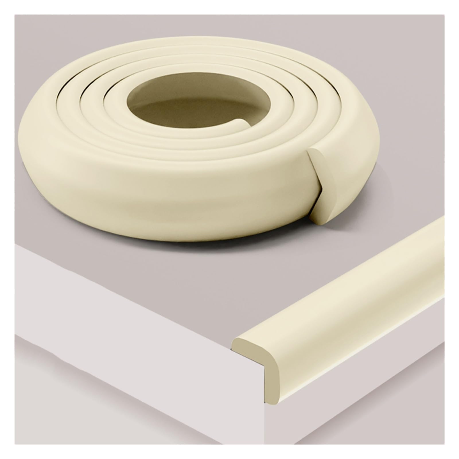 YNBSHGAA Foam edge protectors, L Type Anti-Collision Table Edge Corner Cushion Bumper, Self-Adhesive Desk Protectors For Furniture Fireplace Worktop Cabinets Stair,Off-white-20m/65.61ft