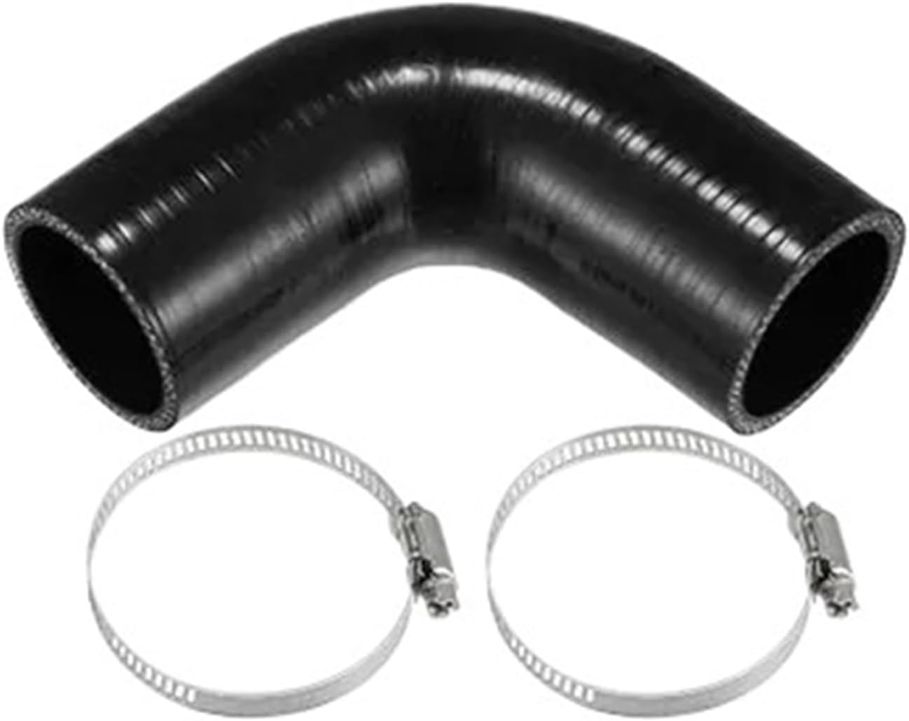 1 Set 22mm 25mm 28mm 35mm 40mm 54mm-83mm ID 100mm Length 90 Degrees Car Silicone Hose Coolant Hose with Clamps Black(48mm)