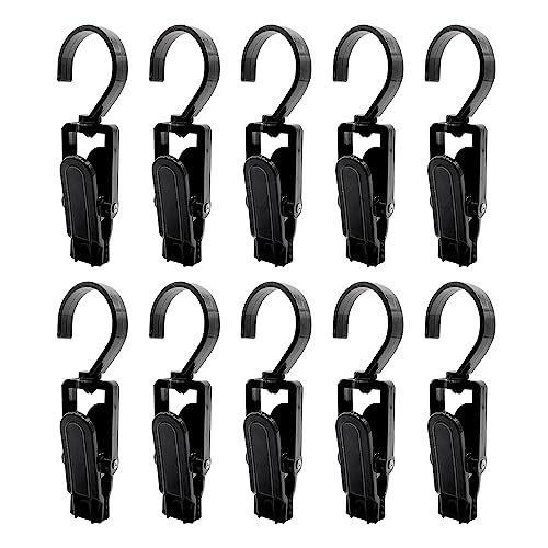 UMCHU 10 Piezas Clips de Plástico Rotación de 360 Grados,Ganchos con Pinza,Grandes Pinzas Toalla...