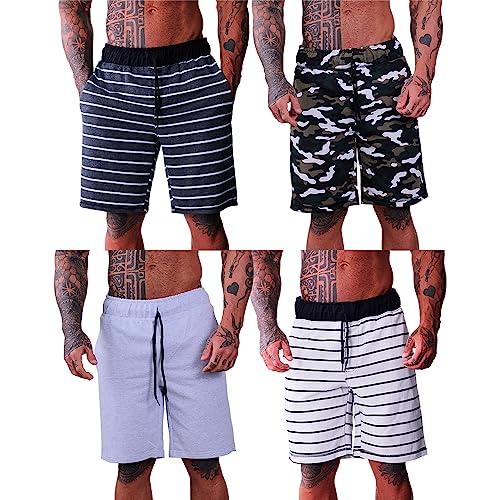 Kit 4 Bermudas Masculinas MXD Conceito Cores Discretas Básicas Casuais Para Treinos Musculação Academia (GG, Opção 13)