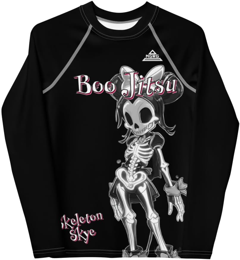 Youth Girls Skeleton Skye No Gi Jiu Jitsu Rash Guard